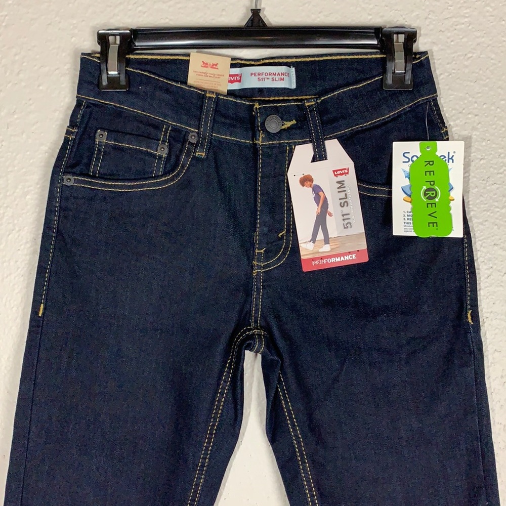 LEVI’S Slim fit JEAN’S 511 Dark wash stretch ankle Jean’s Sz 26 mid-rise Skinny - Picture 7 of 16